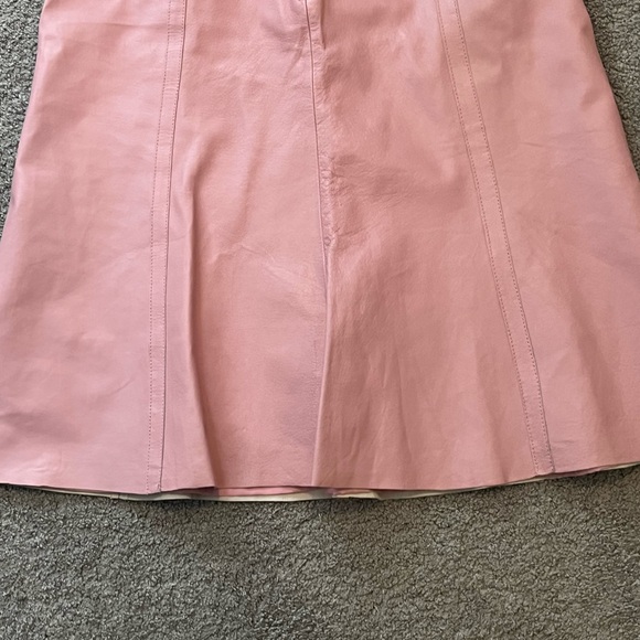 Danier size 8 Pink Midi Leather Skirt - Picture 12 of 15